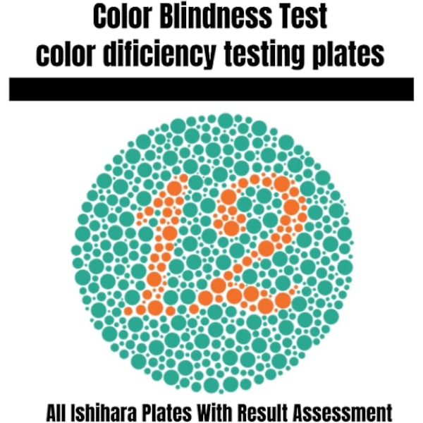 Ishihara farveblindhedstestbog - 38 plader, optometri visionstestdiagrammer til farveblindhed