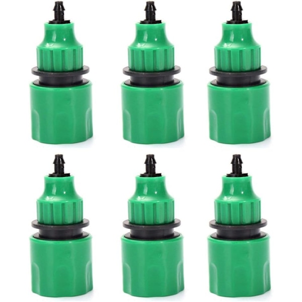 Hageslange Rør Enveis Adapter Kran Kobling Fittings For Vanning Pakke med 6