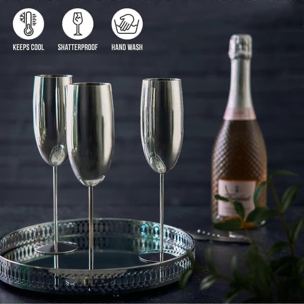 Champagneglas i rustfrit stål Champagne- og Proseccoglas - Sølv