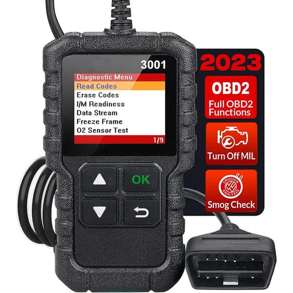 OBD2/EOBD-bilskanner for diagnostikk, les og slett motorfeil