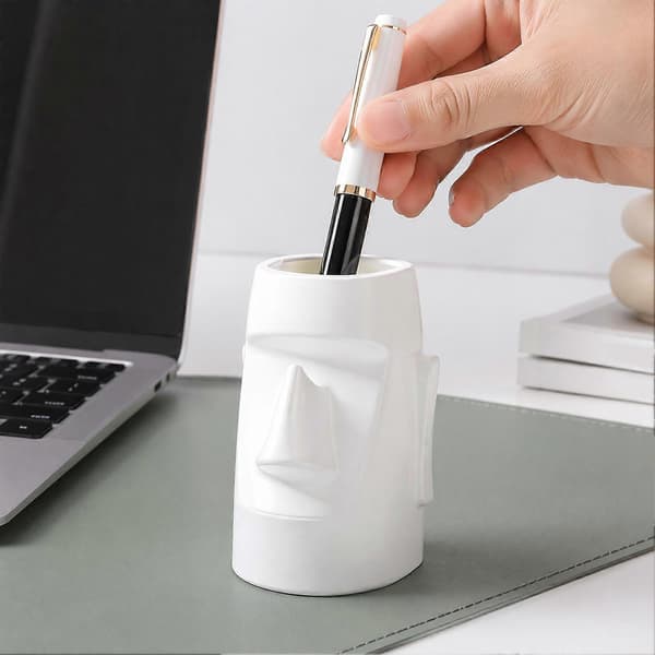 Brillestativ – Moai-design – for nattbord og arbeidsstasjon White