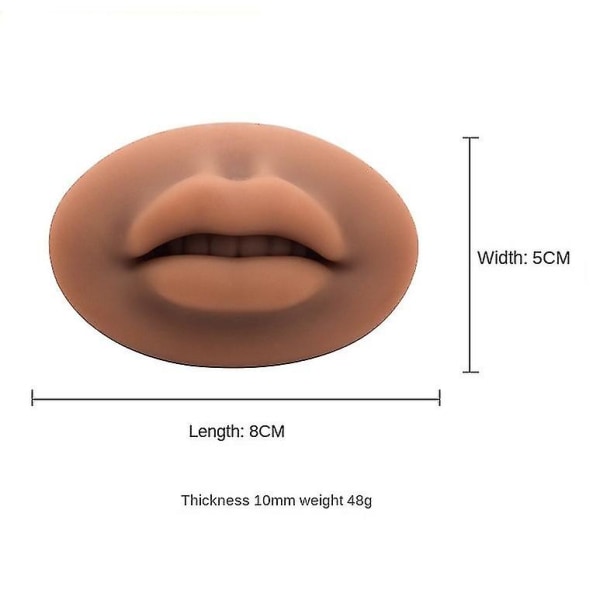3 kpl Simulaatio 5d Kolmiulotteinen silikonihuuli tatuointi huuliharjoittelumoduuli huuliopetus Brownd