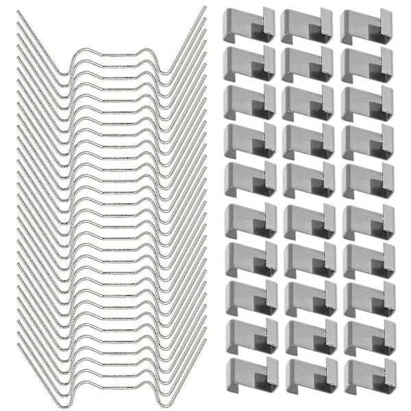 100 st Växthusklämmor för Glas, Rostfritt Stål Växthusfönsterklämmor Glaspanelsfäste