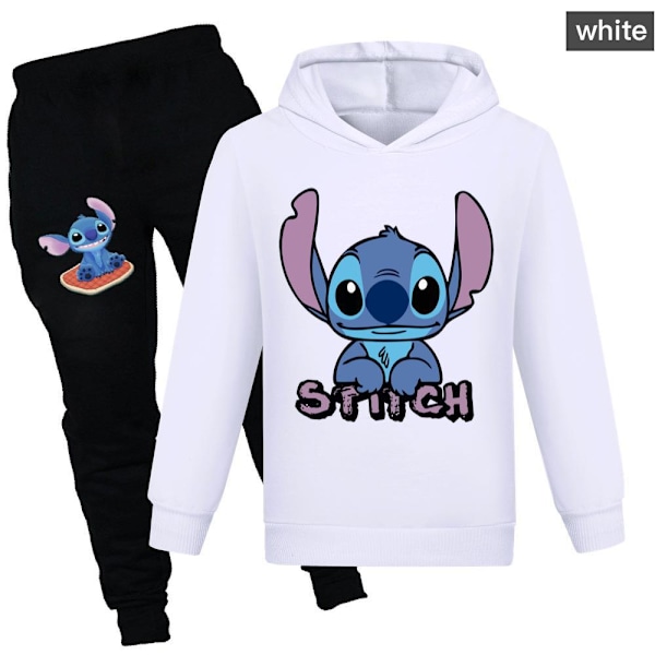 Pige Cartoon Hoodie Sæt Børn Prinsesse Hættetrøje Trøje Casual Langærmet Tøj Sæt til 4-13 År A 120CM