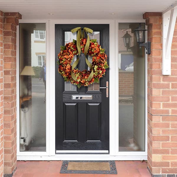 Hanging Autumn Decorations Hydrangea Wreath Decoration for Party Garden