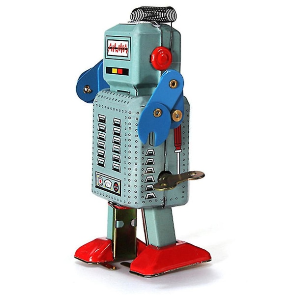 Vintage mekanisk urværk Wind Up Toys Walking Radar Robot Tin Legetøj