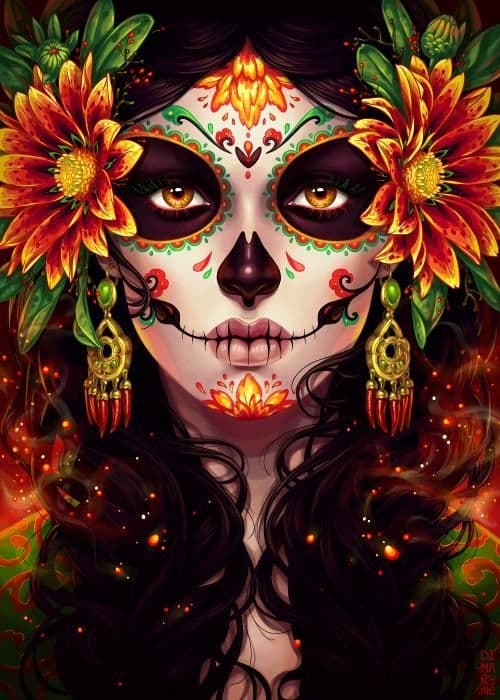 Diamantmaling / Diamantmålning 30x40cm - Halloween Mexico multifärg multicolor