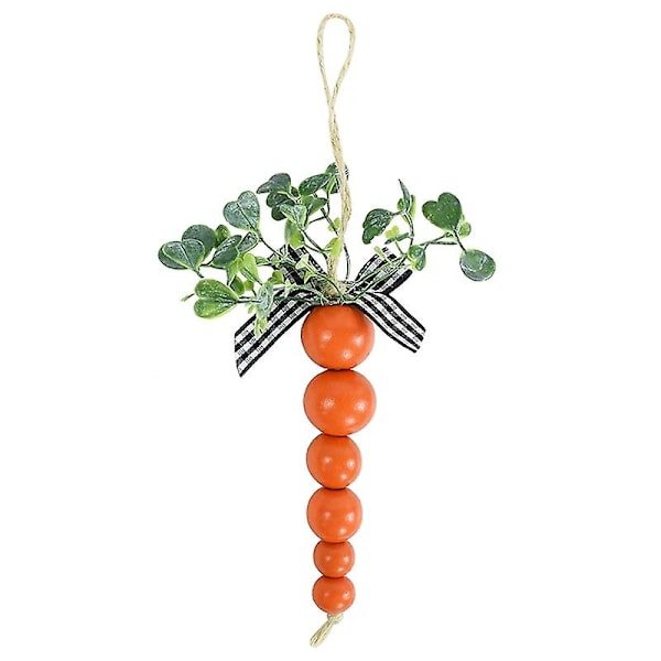 Påske Dekoration Gulerød Træ Perle Kanin Gulerod Formet Diy Træ Perle Streng Glad Påske Dag Dekoration Til Hjem Børn Gave carrot 1PC