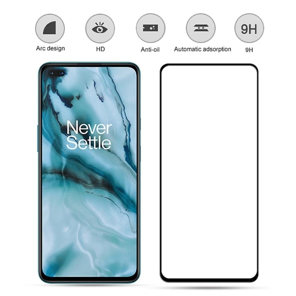 Skærmbeskytter i hærdet glas med fuld låg til OnePlus Nord/Nord 2 5G/Nord 2T 5G/Nord CE 5G