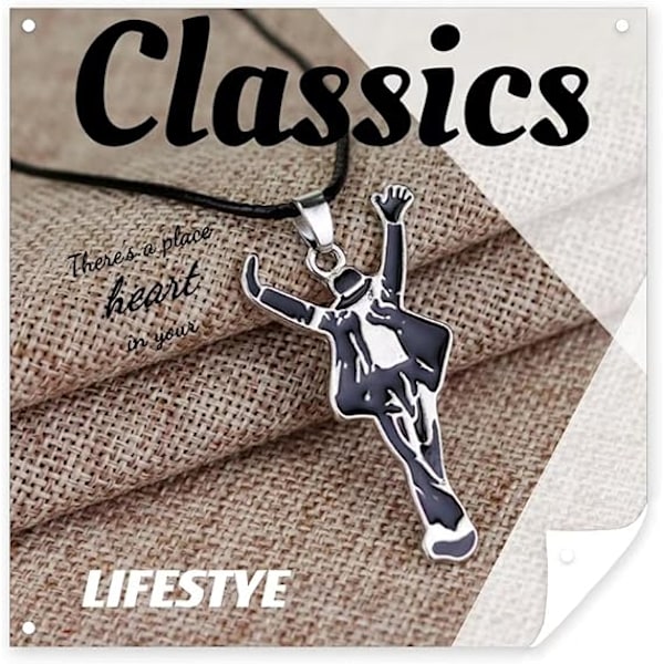 Michael Jackson Dance Logo Souvenir Halskjede, Verdens Dansekong Alloy Henger Kule Danse Halskjede, Klassisk Action Stil Mote Retro Halskjede