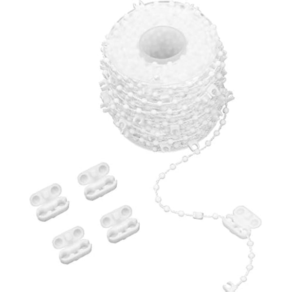 20 metrin sokeapohjainen ketju valkoinen pystysuora sokeapohjainen ketju 35 tuumalle 89 mm säleillä verhohelmillä 5 kpl muovisia ketjuliittimiä