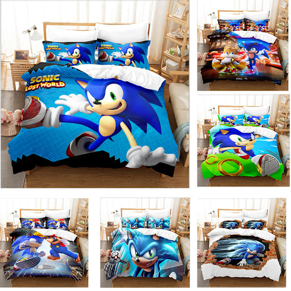 Sonic Anime Dynebetræk Pudebetræk 200*200cm 3