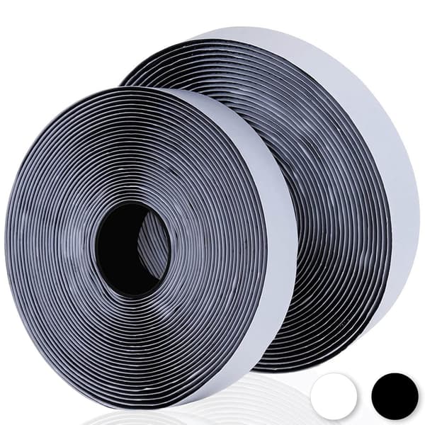 Hook and Loop Tape, 8M Double-Sided Tape, Self-Adhesive Hook and Loop Tape 20mm Wide (Black)