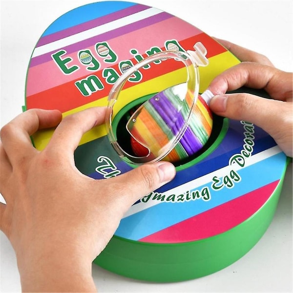 Eggmazing Egg Påskeeggsett Elektrisk eggdekorasjonssnurre med musikk og lys