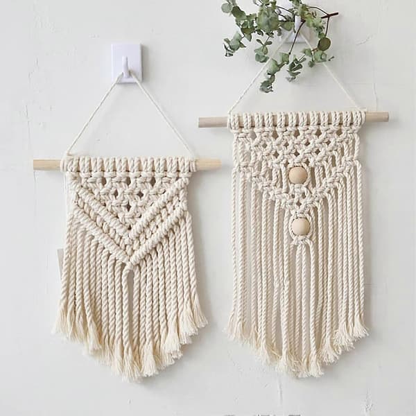 Geometrisk Boho-veggteppe – Naturlig bomull – for kaffebar og gang 20cm E