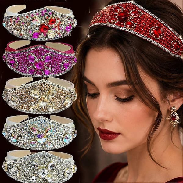 Strassikruunupanta – Kimalteleva Tiara-hiusasuste naisille White One size