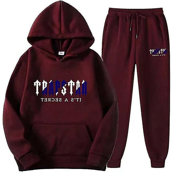 Joggingset för Män, Träningsset, Huvtröja, Sportkläder, Långärmad, Tröja, Byxor, Sportkläder, Casual, Röd, L red l