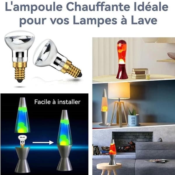 Lavalamp 25W E14 R39 Varmhvit Reflektorlampe SES Liten Edison