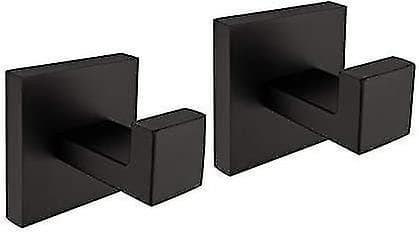 Bathroom Coat Hook, Wall Hook, Garage, Stainless Steel, Towel/Robe Hook, 2-Pack, Black
