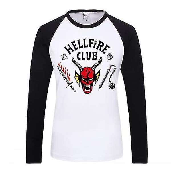 [LCS] Kvinder Mænd Stranger Things Hellfire Club T-shirt Langærmede Toppe XL