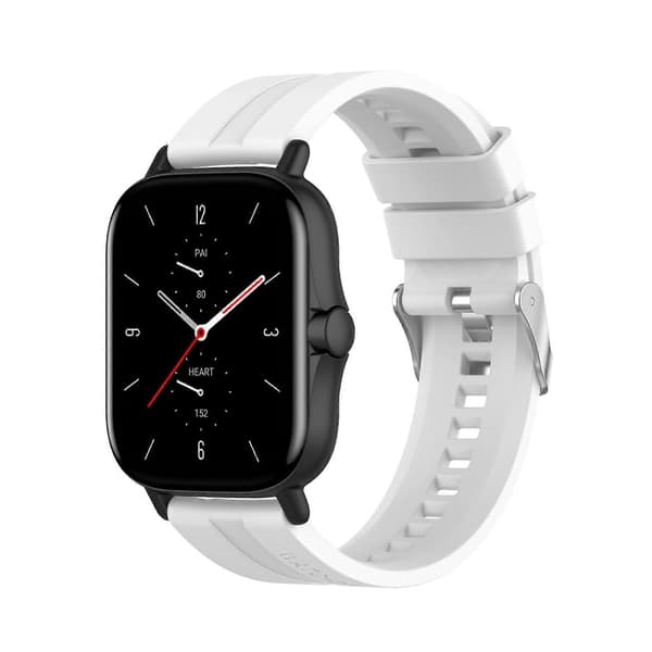For Amazfit GTS 2e / GTS 2 20mm Silicone Wrist Strap with Silver Buckle
