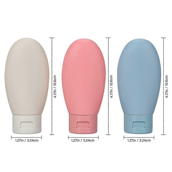 Rejseflaskesæt, gadgets, 3 stk., 60 ml flasker