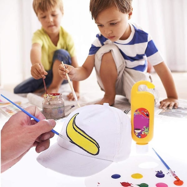 Tee itse lasten cap, 10 kpl valkoiset lippalakit Lasten taidemaalaushatut