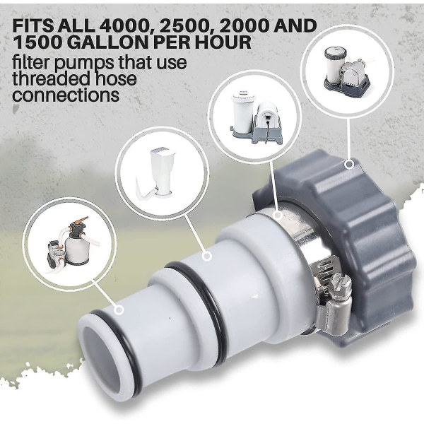 2st poolslangadapter, pooladapter, Intex pooladapter, poolslangadapter, pumpslangadapter, poolslanganslutning 32 och 38 mm