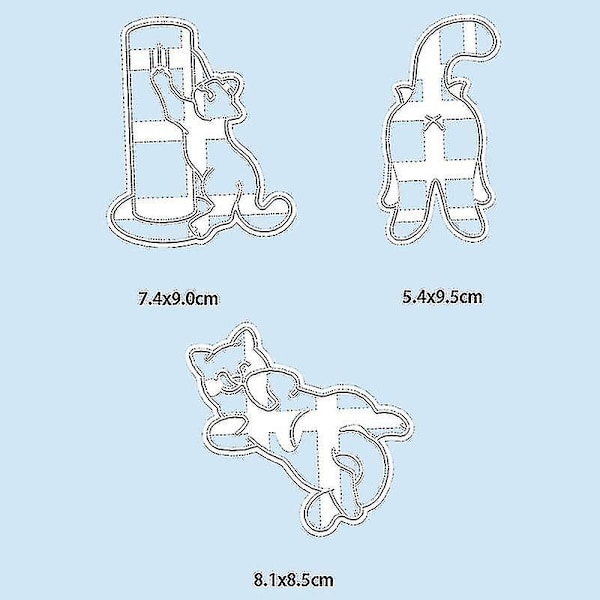 1/3 stk Kattkjeksformer Kitty Butt Form DIY Kjekskjeksform Stempel Bakeware C