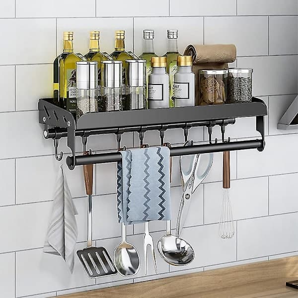 Spice Rack Wall, Kitchen Holder, Kitchen Shelf Wall for Spices, Wall Mounted Spice Rack for Bathroom