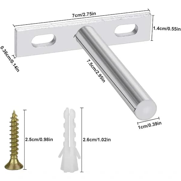 6 Pcs Floating Shelf Bracket 75mm (3 inch) Invisible Bracket Wall Shelf Heavy Duty Hidden Shelf Bracket Invisible Bracket for Wall Shelf, A