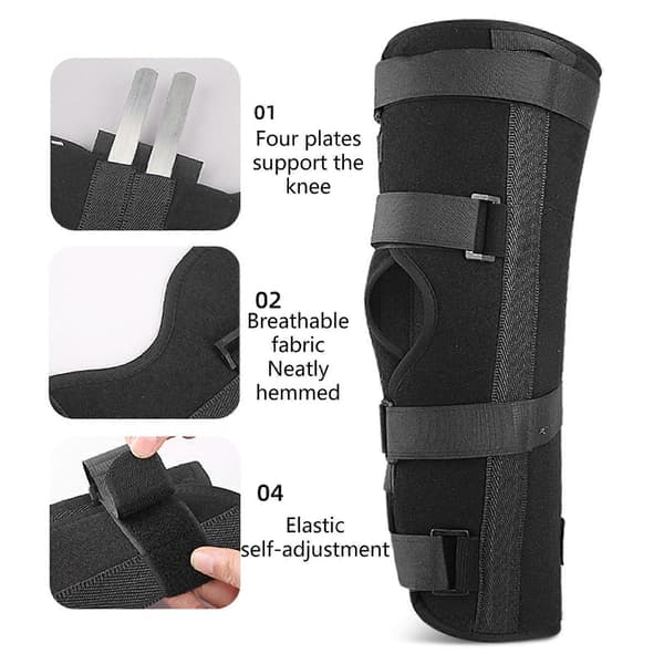 Knäimmobiliseringsstöd Justerbar knästöd i aluminiumlegering Helt benstöd för knäskada S S