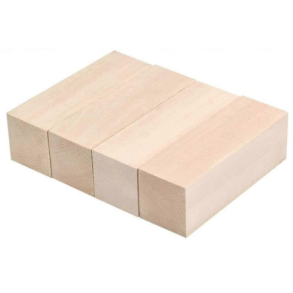 Snidningsämnen i trä, träblock för snidning, lindträblock, obehandlade set för snidning, för nybörjare