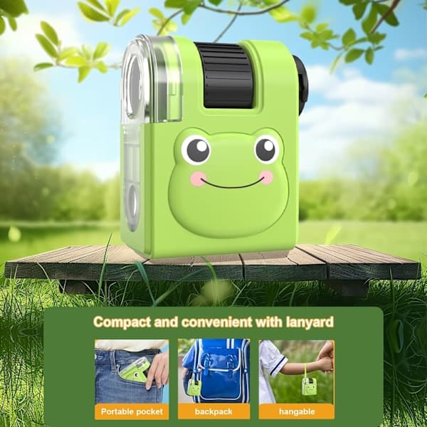 Mini Microscope for Kids, Small Explorer Microscope, Portable Puzzle Outdoor Exploration Tool Green