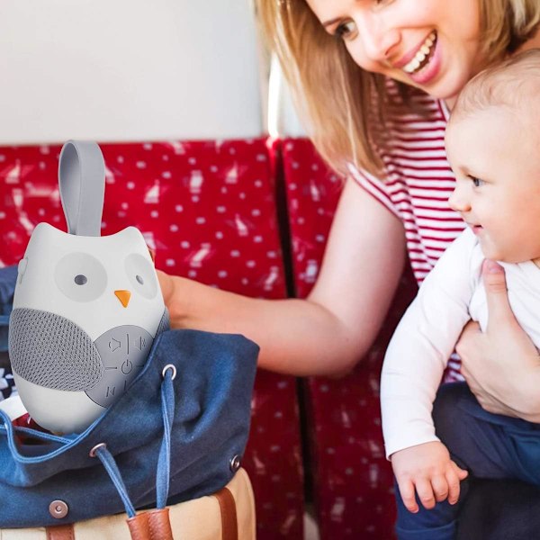Bærbar Hvit Ugle Støy Maskin Baby Smokk Søvn Hjelp Lyd Maskin med Automatisk Avstenging Timer Stress Relief Musikkspiller