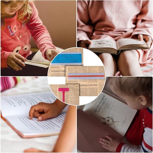 18 stycken Dyslexi Guidade Läsband Verktyg, Finger Spårare Markeringar Färgglada Dyslexi Läsband för Studenter Barn för att Hjälpa Läsning
