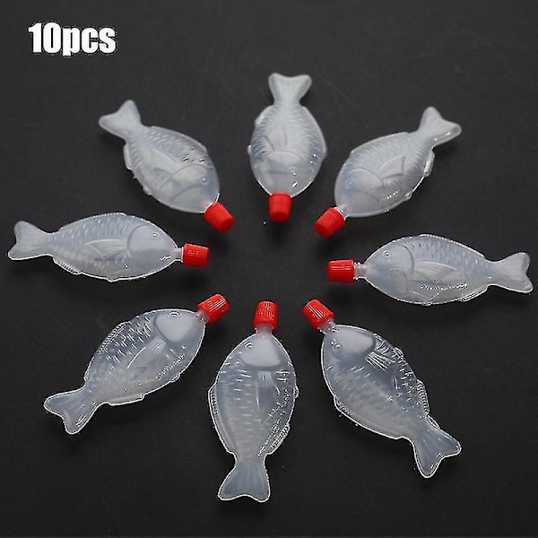 10 stk fiskeformede 8,2 ml engangsflasker til soyasaus og sushikrydder