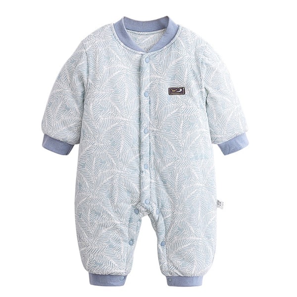 Höst- och vinterkläder, babyjumpsuit, ren bomull, varm vadderad jacka för höst och vinter azul 66CM