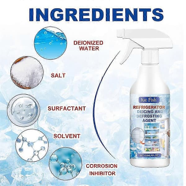 Defrosting spray for refrigerator and freezer, 120 ml refrigerator defrosting spray 3pcs