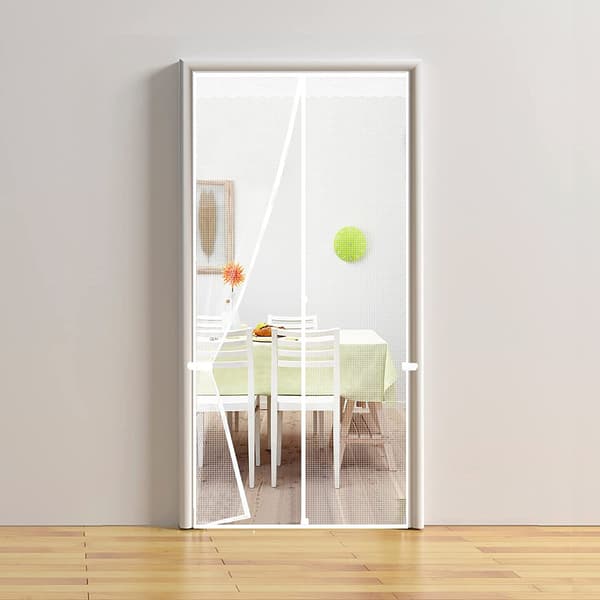 Borrelåsstripet dørgardin hvit full borrelås 110cm * 210cm