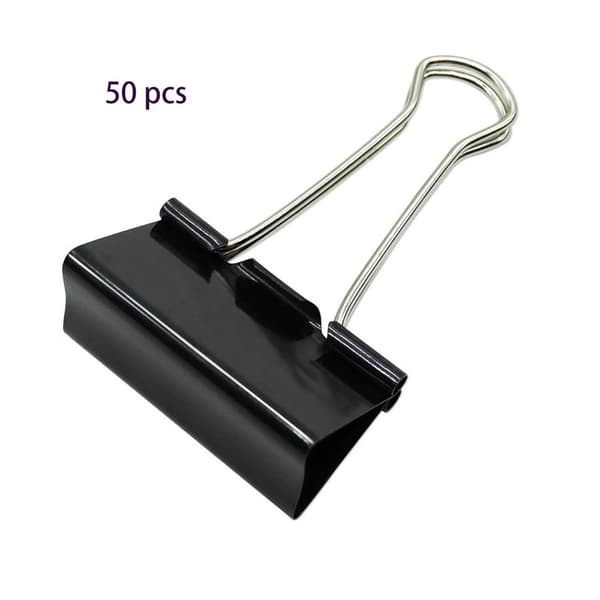 50 x Dobbelklemme 19mm Svarte Mapper - Universal - Multifunksjonell