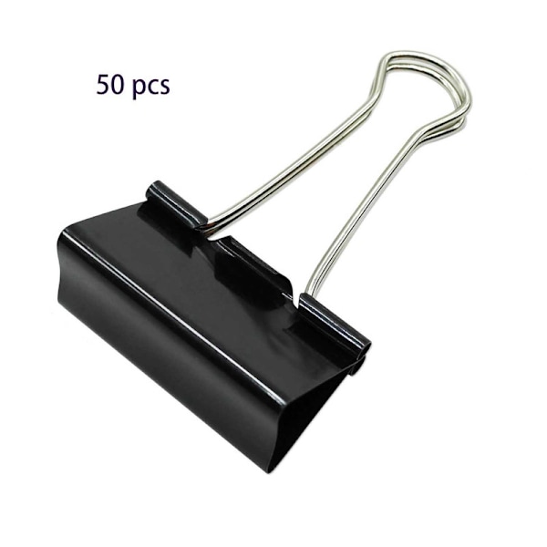 50 x Dobbeltklemme 19mm Sorte Mapper - Universal - Multifunktionel