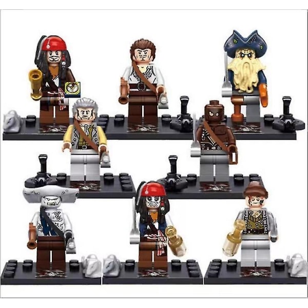 8 stk/sæt Pirates Of The Caribbean Actionfigurer Byggeklodser Legetøj Børn Fødselsdagsgavedekoration Hz2013