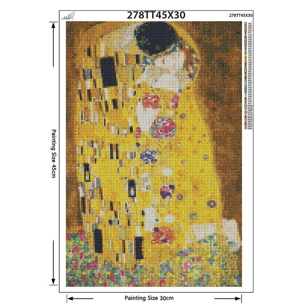 Fuld diamant 5d gør-det-selv diamantmaleri Gustav Klimt The Kiss Broderi Korssting Strassmaleri Decor Gave