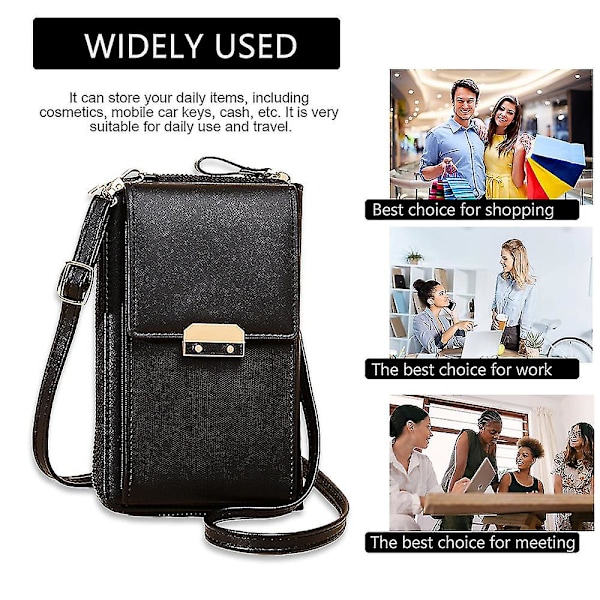 Liten Crossbody Bag Mobiltelefonveske Wal Black