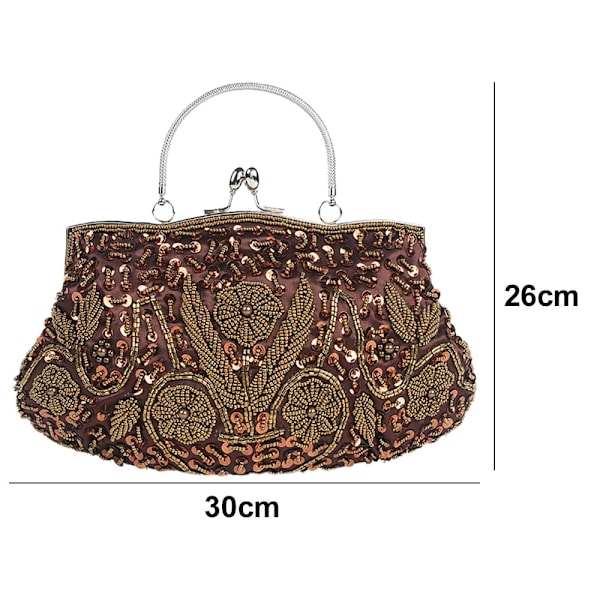 Perlebroderet sequin-design blomstermiddagstaske, clutch taske