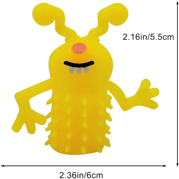 Monster Fingerdukker, Monster Strækbare Fingerdukker Fidget Legetøj, Bløde Gummi Fingerdukke Legetøj (8 stk./Tilfældig Farve)