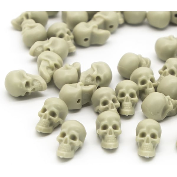50 st Mini Plast Dödskallar för Halloween Dekorationer, Skelett Dödskallar Bordsdekorationer Halloween Inomhus Dekor