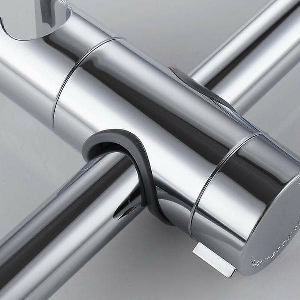 Utskiftbar håndholdt dusjhodeholder, krom ABS dusjhodeholder, 18-25MM justerbar diameter (Grå)