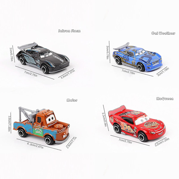 6 stk. biler legetøj 3 Lightning Mcqueen Jackson Storm Mack Onkel Lastbil Metal Bil Model Legetøj Gave